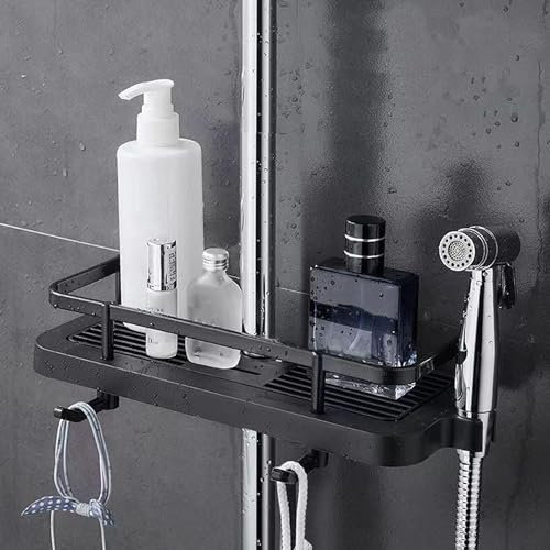 KOKOBOX ACQUASHELF 1pc Estanteria Baño sin Taladro Estante Ducha sin Taladro Organizador Baño Ducha Accesorios Baño sin Taladro Jabonera Ducha Soporte Ducha Bandeja baño Shower Caddy - Negro