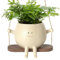 Moonyan Pot De Jardinière À Visage Pivotant - Cache Pot en Visage | Pots Plants Succulentes Suspendus | Pots Fleurs en Forme Visage | Pots De Fleurs Suspendus en Résine pour Plants D'intérieur