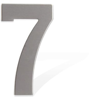 Numero Civico Adesivo da Esterno in Acciaio Inossidabile Colore Cromato | Per Cancelli e Porte Ingresso, Caselle di Posta | Materiale Antiruggine (Numero 7)