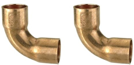 Cornat Löt-Bogen 90 Grad, Kupfer, 2 Muffen, A 22 mm, 10 Stück, 1 Stück, T5602A22 (Packung mit 2)