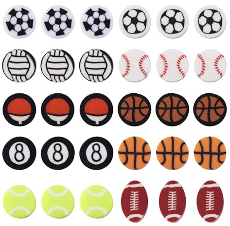 Boutigem 200 Stück bunte Sportball-Perlen für Baseball-, Basketball-, Fußball-, Rugby-, Tonperlen für Schmuckherstellung, Bastelarbeiten