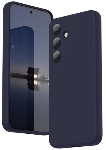 SURPHY für Samsung Galaxy S24 Hülle Silikon (6,2) mit Kameraschutz, Handyhülle Samsung S24 Silikon Case (2024) Gummi Schutzhülle Schutzschicht Schutzschale, Mitternachtsblau