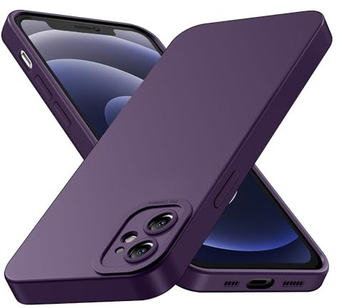 Tenphone Coque pour iPhone 12 (6,1), Étui de Protection Antichoc en Silicone TPU Souple avec Protection Caméra - Violet