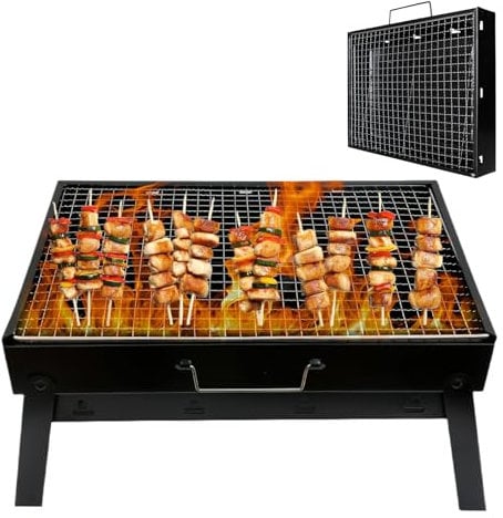 BBQ Grill, Klappgrill, Klappbarer Camping Grill, BBQ Barbecue Grill Klappbarer Holzkohlegrill Campinggrill Kapazität BBQ Holzkohlegrill Für Picknick, Garten, Terrasse, Camping, Reisen(40CM*27CM*20CM)