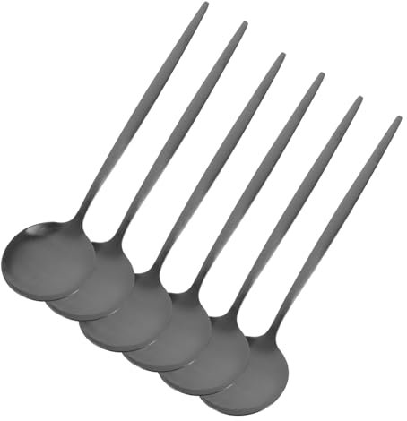CLISPEED 6 Piezas cuchara cena cucharas soperas Cucharas metal cucharas para servir cuchara sopera redonda cucharas redondas cucharas sopa metal mate cubiertos Portugal