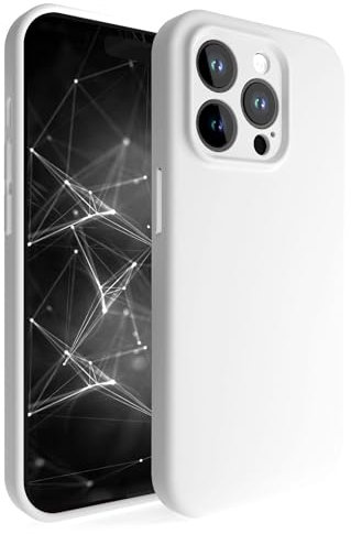 Etuano für iPhone 14 Pro Hülle Silikon, Handyhülle mit Kameraschutz Microfiber, Kratzfeste Rundumschutz Case (Weiß, iPhone 14 Pro)