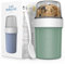 JSCORES Overnight Oats Jar-Dishwasher Safe Yogurt Pot& Cereal Cup,Reusable Overnight Oats Container with Lid and Spoon-560 ml+310 ml(Morandi Green, L)