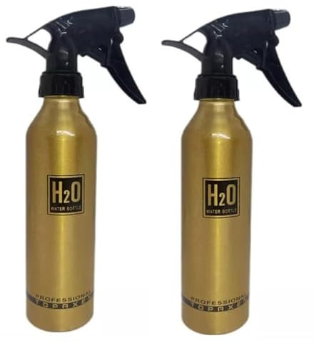 Spray Bottle Aluminium Hairdressing Trigger Spray Water Bottle - 200ml, Salon Barber Spray, Water Hair Spray Bottle, Empty Spray Bottle Convenient Sprayer Bottle (Yellow, Pack of 2)