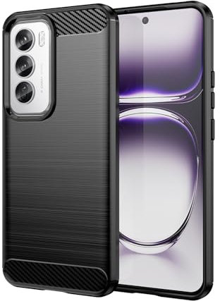 Wookfiss Funda para OPPO Reno 12 Pro 5G, Fibra de Carbono Carcasa Protectora, Suave TPU Silicona Delgada Anti-Choques Caso Compatible con OPPO Reno 12 Pro 5G