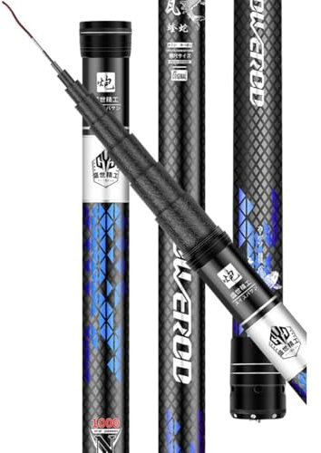 YADLCR Superharte Angelrute 8M-18M Leichte Carbonfaser Teleskop Angelrute lang(15m)