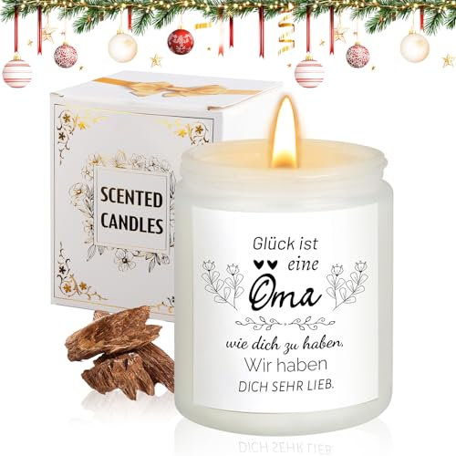Belillpipi Geschenke für Oma, Großmutter Geschenke für Weihnachten, Muttertagsgeschenk Geburtstagsgeschenk für Oma, Stumpenkerzen Mit Spruch für Den Beste Oma, Sandelholzduft
