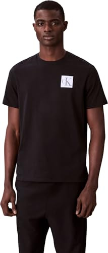 Calvin Klein Herren T-Shirt Kurzarm Gradient Monogram Logo aus Baumwolle, Schwarz (Black), XL