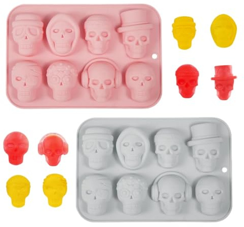 Yuqilin 2 Stück Schokoladenform Silikon Totenkopf, pralinenform silikon