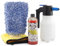FULLCARX Kit Champú con Pulverizador a Presión Automático Eléctrico Batería, Manopla y Toalla, Detergente Espuma Activa Snow Foam PH Neutro, Limpieza Exterior Coche, Productos Detailing Profesional