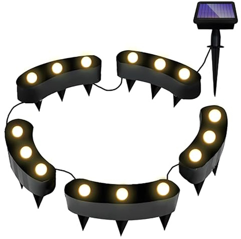 Garden Gear 15 LED Solar Stake Lights Weatherproof IP65 Outdoor Lighting for Borders, Shrubs & Pots with Flexible 2m Lead and Separate Solar Panel