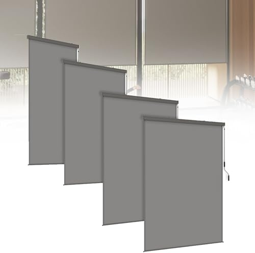 HENGMEI Toldo vertical para balcón, aluminio, toldo vertical para balcón, exterior, mecanismo de manivela, estor lateral, protección visual para balcón, terraza, protección solar y protección visual