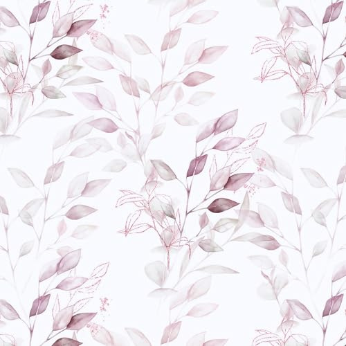 Yomshi Selbstklebende Tapete Blätter Tapete 41×300cm Wasserdicht Möbelfolie Selbstklebend Vinyl Klebefolie für Schlafzimmer Wohnzimmer Wand Möbel Dekorative Rot