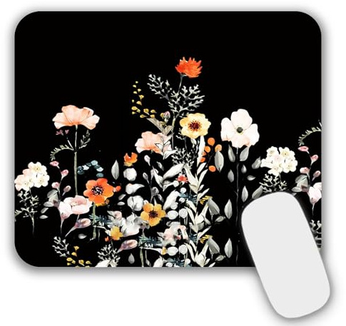 AOKSUNOVA Mauspad Klein Mousepad Mit Motiv Blumen 240 X 200 mm | Platzsparendes Design, Angenehme Oberfläche, Komfortable Nutzung und Geeignet für Büro, Reisen Sowie Kleine Schreibtische