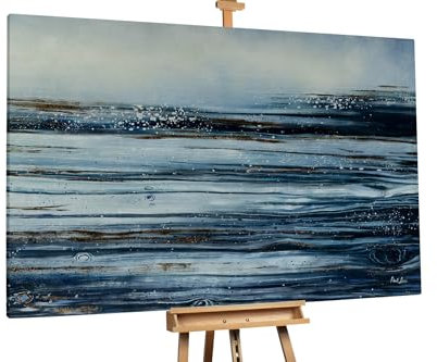 KunstLoft Ölgemälde 'Enchanted Ocean' 180x120cm | Original Handgemalte Gemälde | Modern | Blau | Leinwand-Bild Ölgemälde einteilig groß | Modernes Kunst Ölbild