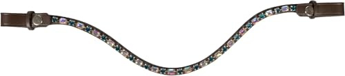 HKM Amazing Browband Brown/Petrol Pony
