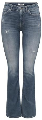 ONLY Damen Onlblush Mid Waist Flared DNM Rea1099