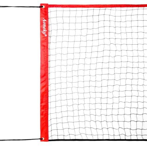 Aoneky Rete da Pallavolo 4,5M/6,4M/ 9,5M, Nylon, con Corda, Rete Badminton Volley Tennis Calcio per Piscina, Spiaggia, Giardino