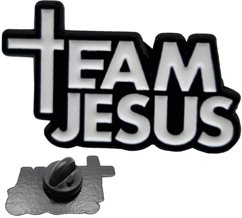 Lunexus Anstecknadel Kreuz Lapel Pin Team - Schwarz-Weiß, 3,05 × 1,78 cm | Lapel Pin mit Butterfly-Verschluss, gesegnet mit Zertifikat - für Jeansjacke, Rucksack, Cap - zu Kommunion, Firmung, Taufe