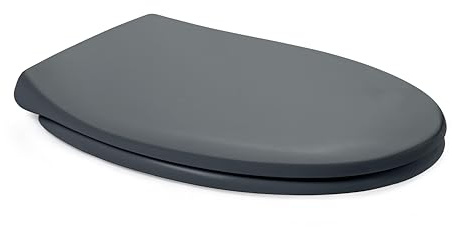 TATAY Toilet Seat Fits Oval Toilets Quick Release for Easy Cleaning | Toilet Seat Bathroom | Antibacterial Surface | Quick Release for Easy Cleaning | Fast and Easy Installation, Dark Grey