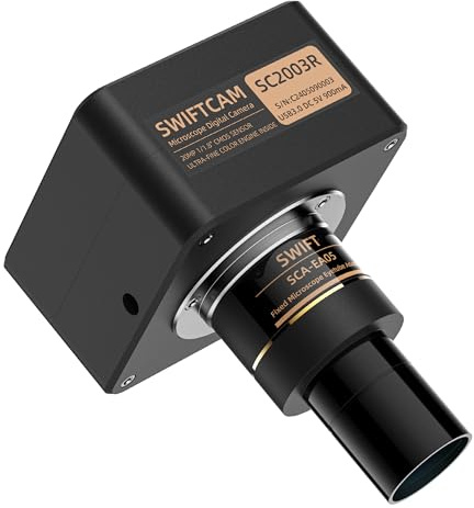 SWIFT Swiftcam SC2003R-CK – 20-MP Kamera für Mikroskope, USB-3.0-Direktkopplung, 0,5× Reduktionsoptik, C-Mount & Adapter 23,2/30/30,5 mm – Unterricht • Labor • Inspektion