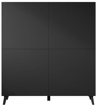 Mirjan24 Highboard Parsea 120 mit 4 Türen, Komodenschrank viel Stauraum für Wohnzimmer oder Schlafzimmer, Diele, Flur, Kommode, Mehrzweckschrank, Sideboard (Schwarzer Graphit)
