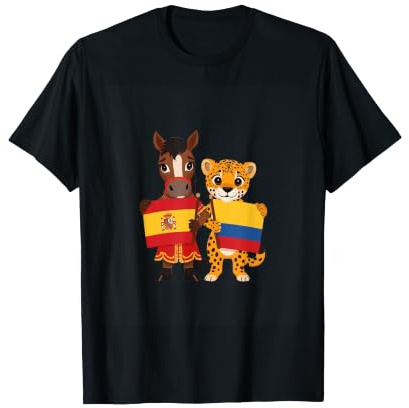 Caballo Jaguar Espana Colombia Bandera Nino Regalo Camiseta