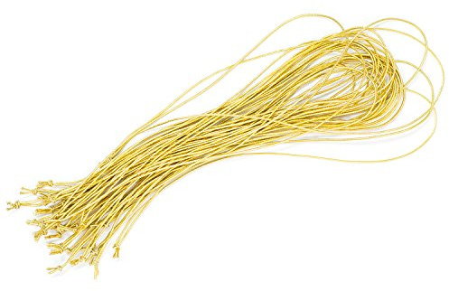 TATMOTIVE PREMIUM Metallic Gummibänder elastisch für Einladungskarten DIN lang und A5-50 Stück - Gold