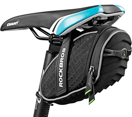 ROCKBROS Bike Seat Bag, Bicycle Saddle Bag Under Seat 3D Shell Cycling Seat Pack for Mountain Road Bikes Black