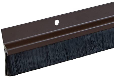 PRIOstahl Türdichtung Braun - 4 x Bürstendichtung 1m Premium Aluminium Zugluftschutz zum Anschrauben - Türbürste Dichtungsstreifen für Innen & Außen - Energiesparend gegen Zugluft, Lärm & Insekten