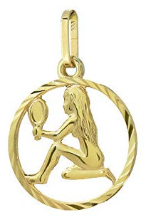 NKlaus Jungfrau Sternzeichen 333 8 Karat Gelbgold 15mm Kettenanhänger Horoskop Zodiak 9154