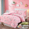 Uozzi Bedding Bed in a Bag 7-teiliges Queen-Size-Bettwäsche-Set mit Einhorn-Motiv, rosa mit Regenbogen-Stern – weiche Mikrofaser, Wendebettwäsche-Set (1 Steppdecke, 1 Spannbetttuch, 2 Kissenbezüge)