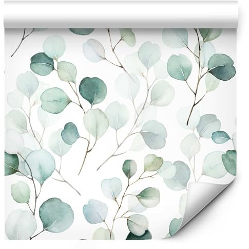 murando Papier Peint Adhesif 10m Décoration Murale Feuille Autocollante Stickers XXL pour Meubles Revetement Mural Tableaux Muraux Tapisserie Trompe l'oeil Feuille Nature vert b-B-0568-j-a