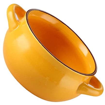 DOITOOL Ceramic Soup Bowls with Handles - Porcelain Serving Bowl Ceramic Cereal Bowl Porcelain Soup Bowl for French Onion Soup Cereal Pot Pies Stew Chill Pasta Dish