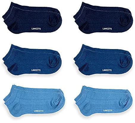LANCETTI - 6 Paia Calzini Corti Bambino, Fantasmini in Cotone Filo di Scozia per Bimbo, Colori Assortiti, 27-30 (4-6 anni)