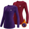 MEETWEE Tee Shirt Thermique Femme, Manche Longue Maillot de Compression Base Layer sous-Vêtements Thermique pour Sports Ski Running