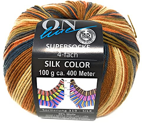 ONline Supersocke Sort. 319 Silk-Color 100g 2718 - Brauntöne