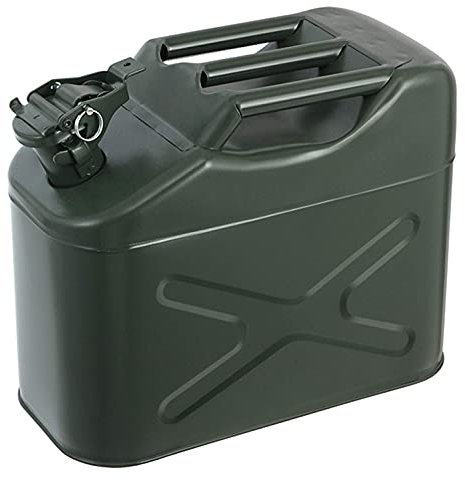 XBSXP Bidon en métal pour bidon d'essence et de Diesel - Épaisseur du Corps en métal de 0,8 mm, Magasin de conteneurs de bidons d'essence avec Bec verseur pour mazout Essence Diesel, 10L
