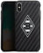 Slim Case extra dünn kompatibel mit Apple iPhone X Silikon Handyhülle schwarz Hülle Gladbach Borussia Mönchengladbach Carbon