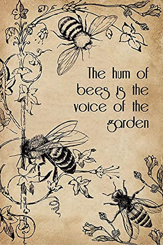Xiddxu Blechschild Vintage Wandposter The Hum of Bees Poster Wandkunst Poster Plaques für Zuhause Wohnzimmer Küche Café Bar Wanddekoration Blechschild Metallschilder Vintage 20,3 x 30,5 cm