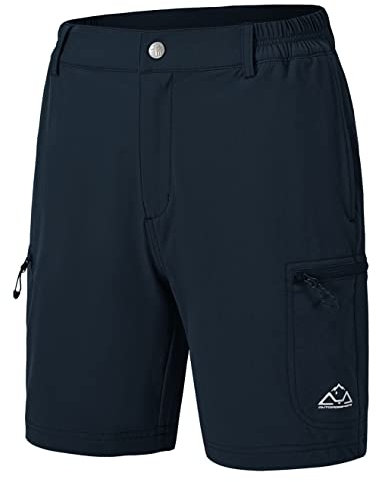 donhobo Damen Kurze Hose Wandern Cargo Shorts Quick Dry Leichte Sommer Outdoor Sportshorts mit Reißverschlusstaschen für Reisen, Golf, Camping (Navy, M)