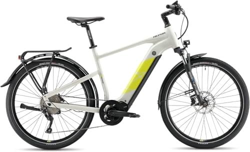 HEPHA E-Bike Trekking 7 Long Range LTD, 80Nm Mittelmotor (Upgrade AUF 100NM) Pedelec, Elektrofahrrad 708Wh Akku (bis zu 200KM), 10-Gang, APP, Unisex, 27,5 Zoll(Highstep, Hellgrau, M-49cm)