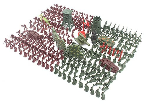 JAWSEU 238 Stücke Mini Soldaten Figuren Set, Armee Soldatenfiguren, Militär Modell Spielesets, Mini Armee Figuren aus Kunststoff für Kinder