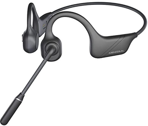 Monodeal Bone Conduction Headphones, Bluetooth Headset with Microphone, Bluetooth 5.3 Headphones Open Ear with Multipoint Connection, Wireless Headset with Microphone for Office, Meeting…