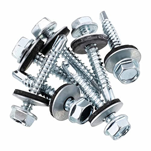 SCREW REBEL Bohrschrauben 6,3 x 25 mm, 25 Stück DIN 7504 K mit fester EPDM Dichtscheibe 16 mm, Fassadenschraube
