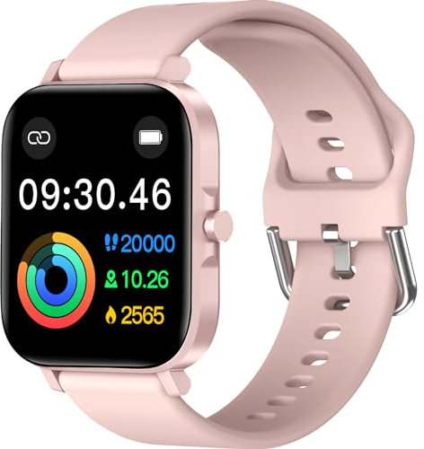 ANCwear Smart Watch for Men Women, 1.83 Display Fitness Tracker Watch with Heart Rate & Sleep Monitor (Pink)